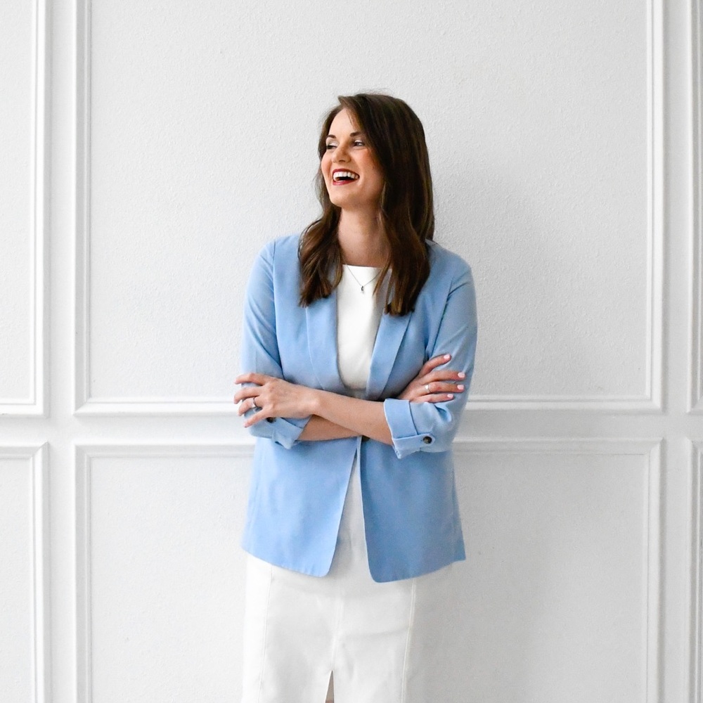 Beautiful Light Blue Unstructured Boyfriend Blazer